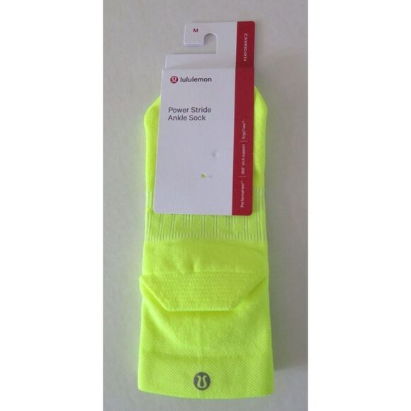Lululemon Women’s Sz M Highlight Yellow Power Stride Ankle Socks & Headband Set - Picture 7 of 7